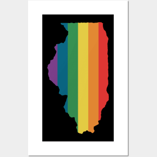 Illinois State Rainbow Posters and Art